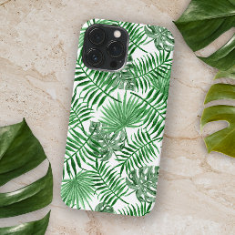 Chic Tropical Green Palm Tree Leaves Summer Art iPhone 13 Pro Max Case