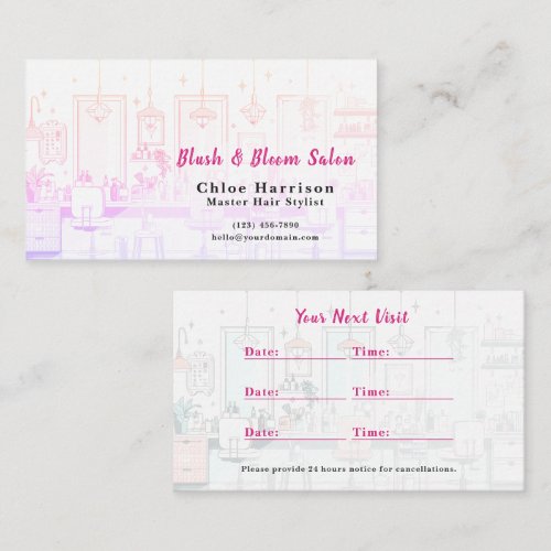 Chic Tropical Ipanema Hair Salo Appointment Card &amp;