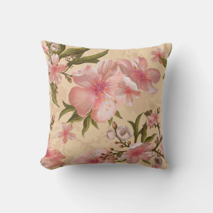 Chic Tropical Modern Watercolor Floral Throw Pillow