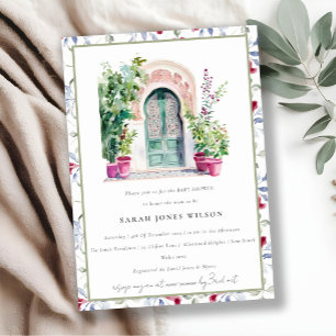 Chic Tropical Moroccan Doorway Baby Shower Invitation
