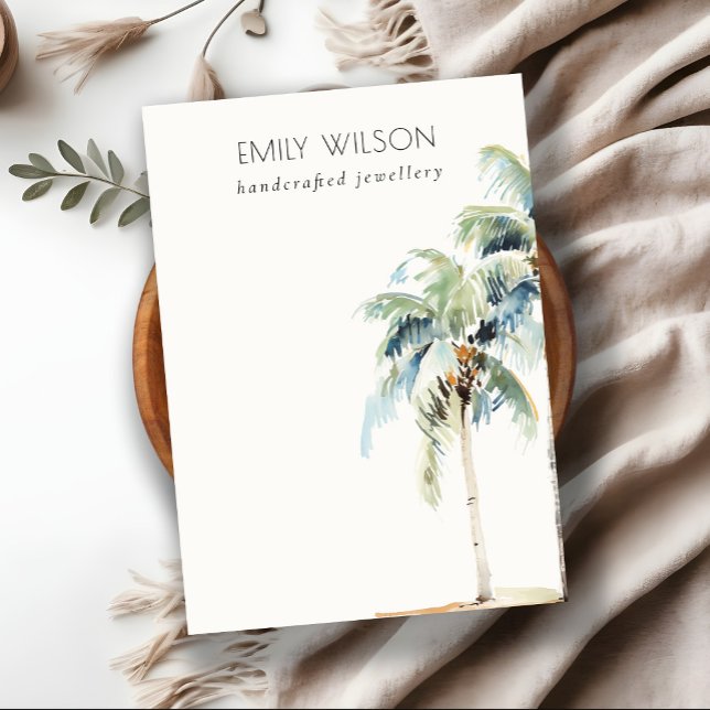 Chic Tropical Palm Tree Blank Jewelry Display Business Card (Creator Uploaded)