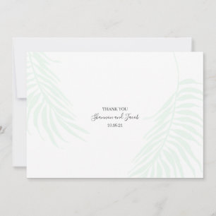 Chic Tropical Palm Tree Leaves Thank You Note Card