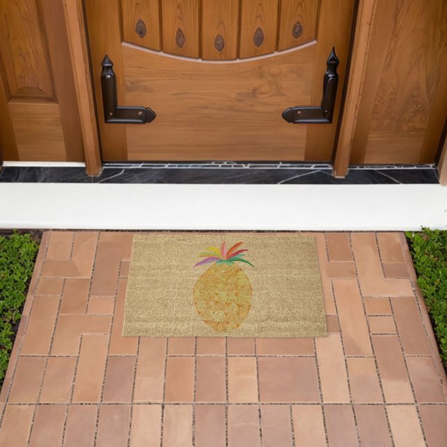 Chic Tropical Pineapple  Fiber Doormat (Insitu (Outdoor))