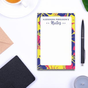 Chic Tropical Purple Pink Yellow Floral Pattern Post-it Notes