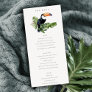 Chic Tropical Rainforest Toucan Wedding Menu Card
