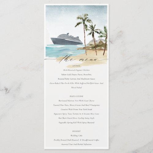 Chic Tropical Seascape Palm Beach Cruise Wedding Menu