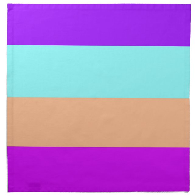 Chic Tropical Stripes Cloth Dinner Napkins Set (Front)