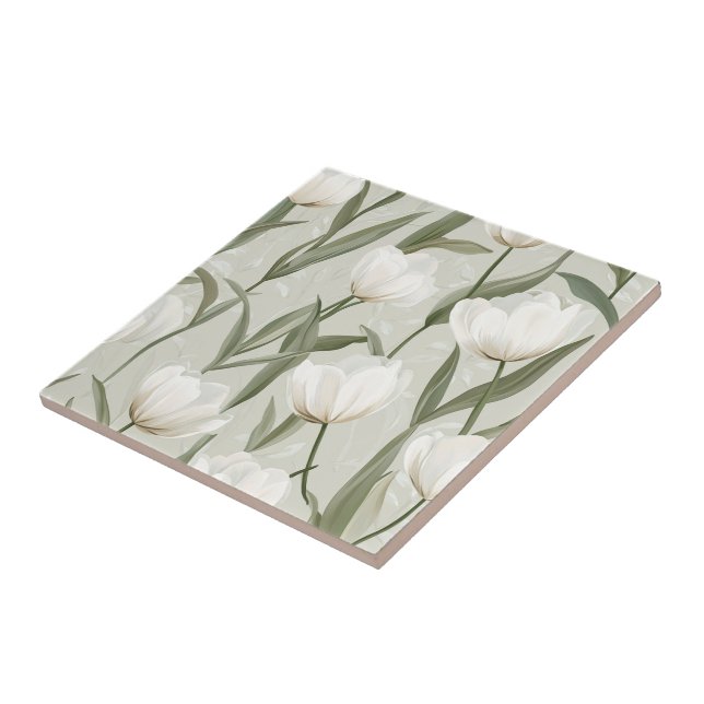 Chic Tulip Ceramic Tiles  For Rustic Kitchen (Side)