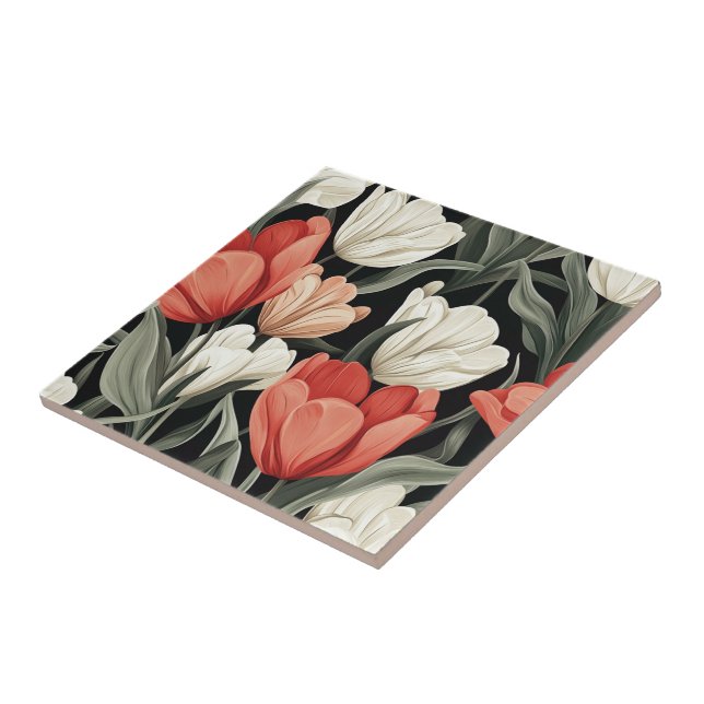Chic Tulip Ceramic Tiles  For Spa-Style Bath (Side)