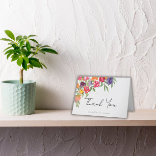 Chic Tulips and Greenery Bridal Shower Thank You Card