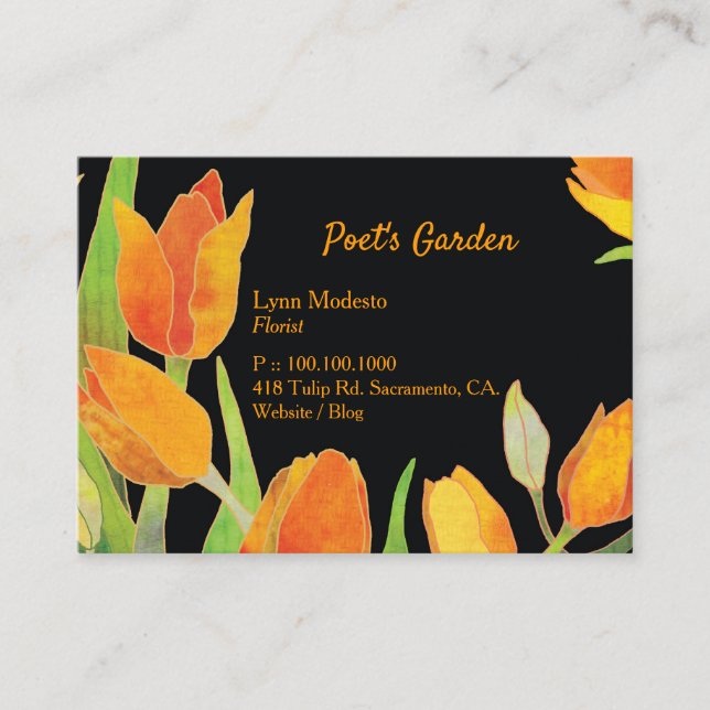 Chic Tulips Florist Business Card (Front)