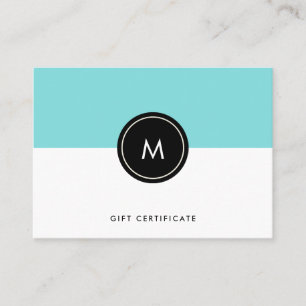 Chic Turquoise and Black Gift Certificate
