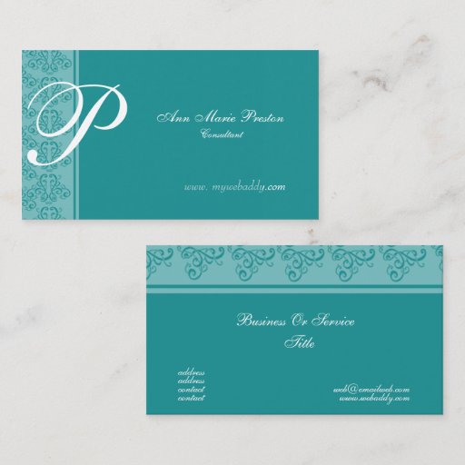 Customizable Monogrammed Classic Elegant Consultant card Business Card