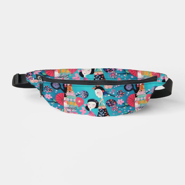 Chic turquoise geisha fanny pack (Front)