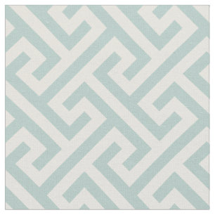 Chic turquoise greek key geometric pattern fabric