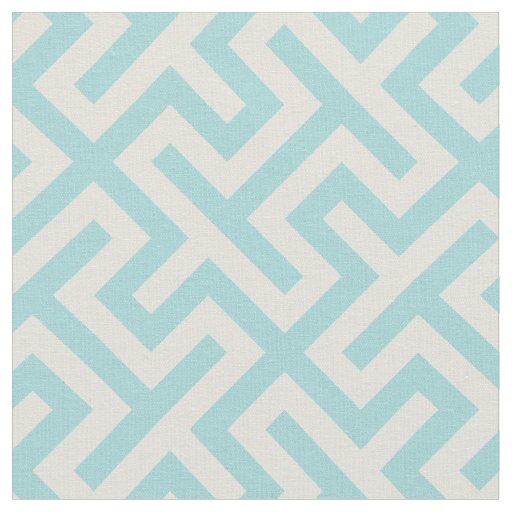 Chic turquoise greek key geometric pattern fabric