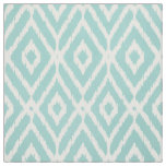 Chic turquoise ikat tribal diamond pattern fabric