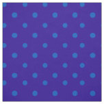 Chic Turquoise on Midnight Blue Polka Dots Pattern Fabric