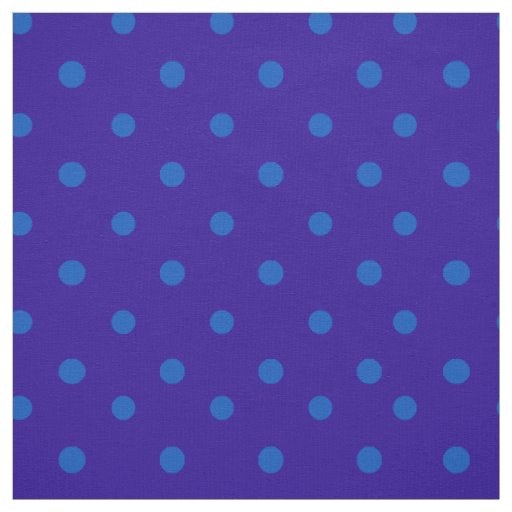 Chic Turquoise on Midnight Blue Polka Dots Pattern Fabric