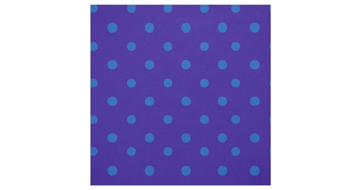 Chic Turquoise on Midnight Blue Polka Dots Pattern Fabric | Zazzle