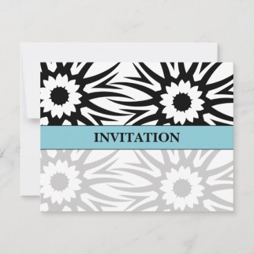 chic turquoise wedding invitation