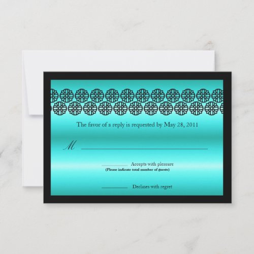 Chic Turquoise Wedding Response Card Announcement