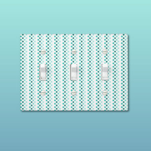 Chic Turquoise White Teal Dots Light Switch Cover