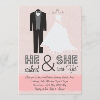 Chic Tux And Dress Bridal Shower Invitation by brookechanel at Zazzle