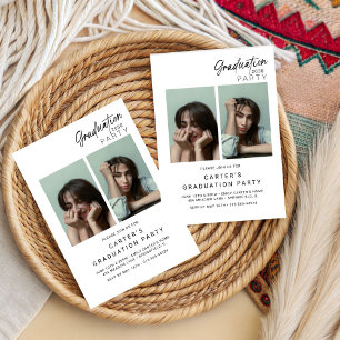 chic two photo graduation 2026 Minimalist simple Invitation