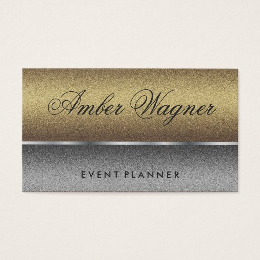 Chic Two-tone Silver Gold Fancy Text (Front)
