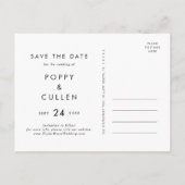 Chic Typography 3 Photo Collage Save the Date Invitation Postcard (Back)