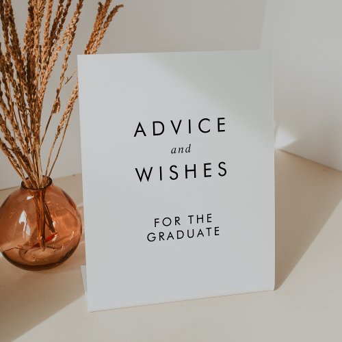 Chic Typography Advice and Wishes Graduation Pedestal Sign