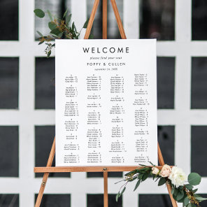 Chic Typography Alphabetical Seating Chart Foam Board