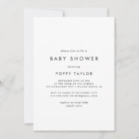 Chic Typography Baby Shower Invitation