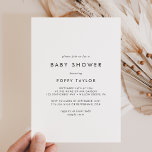 Chic Typography Baby Shower Invitation<br><div class="desc">This chic typography baby shower invitation is perfect for a modern baby shower. The simple design features classic minimalist black and white typography with a rustic boho feel. Customizable in any color. Keep the design minimal and elegant,  as is,  or personalize it by adding your own graphics and artwork.</div>