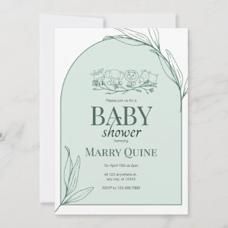 Chic Typography Baby Shower Invitation