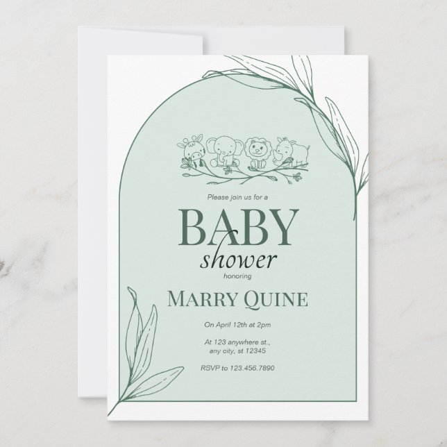 Chic Typography Baby Shower  Invitation (Front)