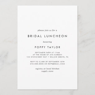 Chic Typography Bridal Luncheon Invitation