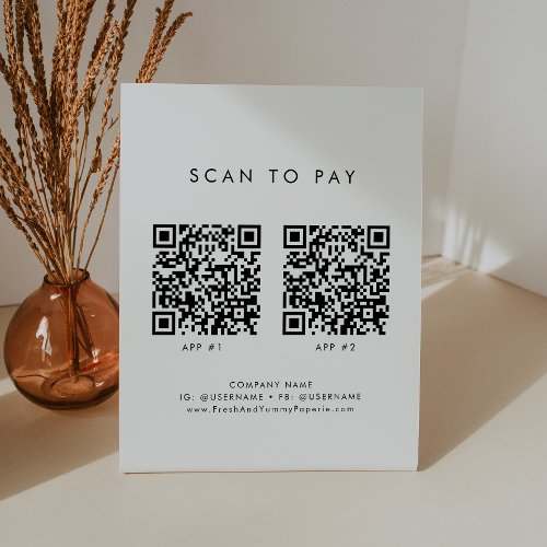 Chic Typography Business 2 Apps Scan To Pay Pedestal Sign