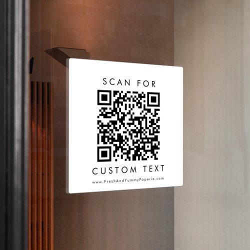 Chic Typography Business Custom QR Code Window Cling