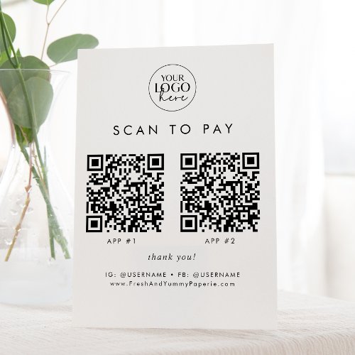 Chic Typography Business Logo 2 Apps Scan To Pay Pedestal Sign