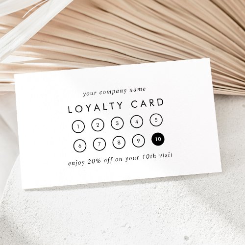 Chic Typography Business Reward 10 Punch Loyalty Card