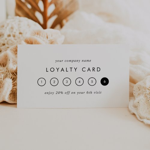 Chic Typography Business Reward 6 Punch Loyalty Card