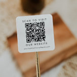 Chic Typography Business Wedding Website QR Code Square Sticker<br><div class="desc">This chic typography business or wedding website qr code square sticker is perfect for a small business owner or for a wedding. The simple design features classic minimalist black and white typography with a rustic boho feel. Customizable in any color. Personalize with your website.</div>