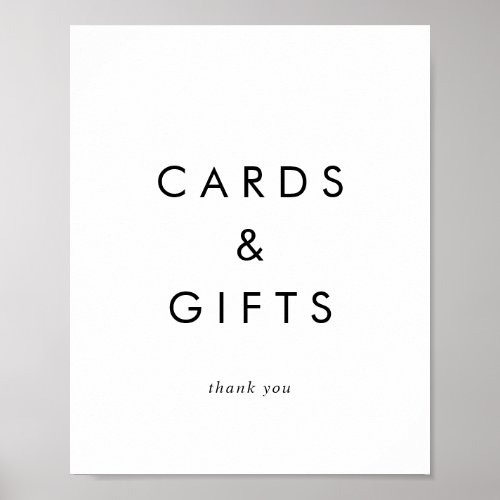 Chic Typography Cards and Gifts Sign