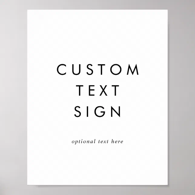 Chic Typography Cards & Gifts Custom Text Sign | Zazzle