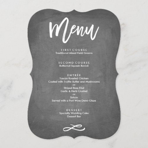 Chic Typography Chalkboard Menu