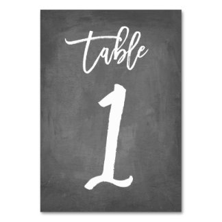 Chic Typography Chalkboard Table Number | Table 1