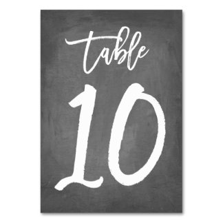 Chic Typography Chalkboard Table Number | Table 10