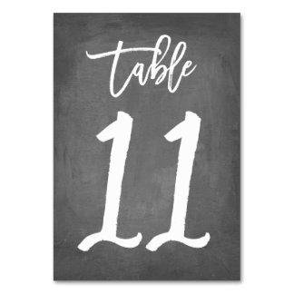 Chic Typography Chalkboard Table Number | Table 11